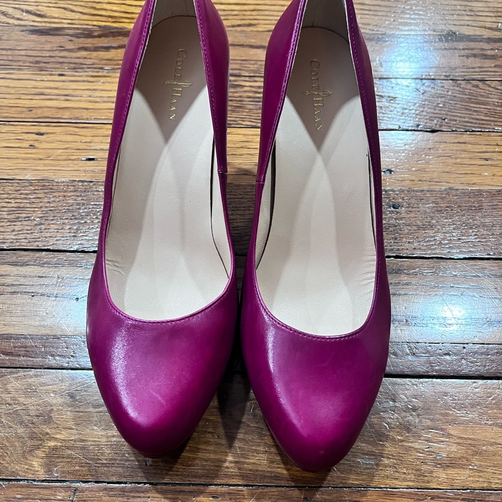 Cole Haan Women's Burgundy Platform 3inch Heels